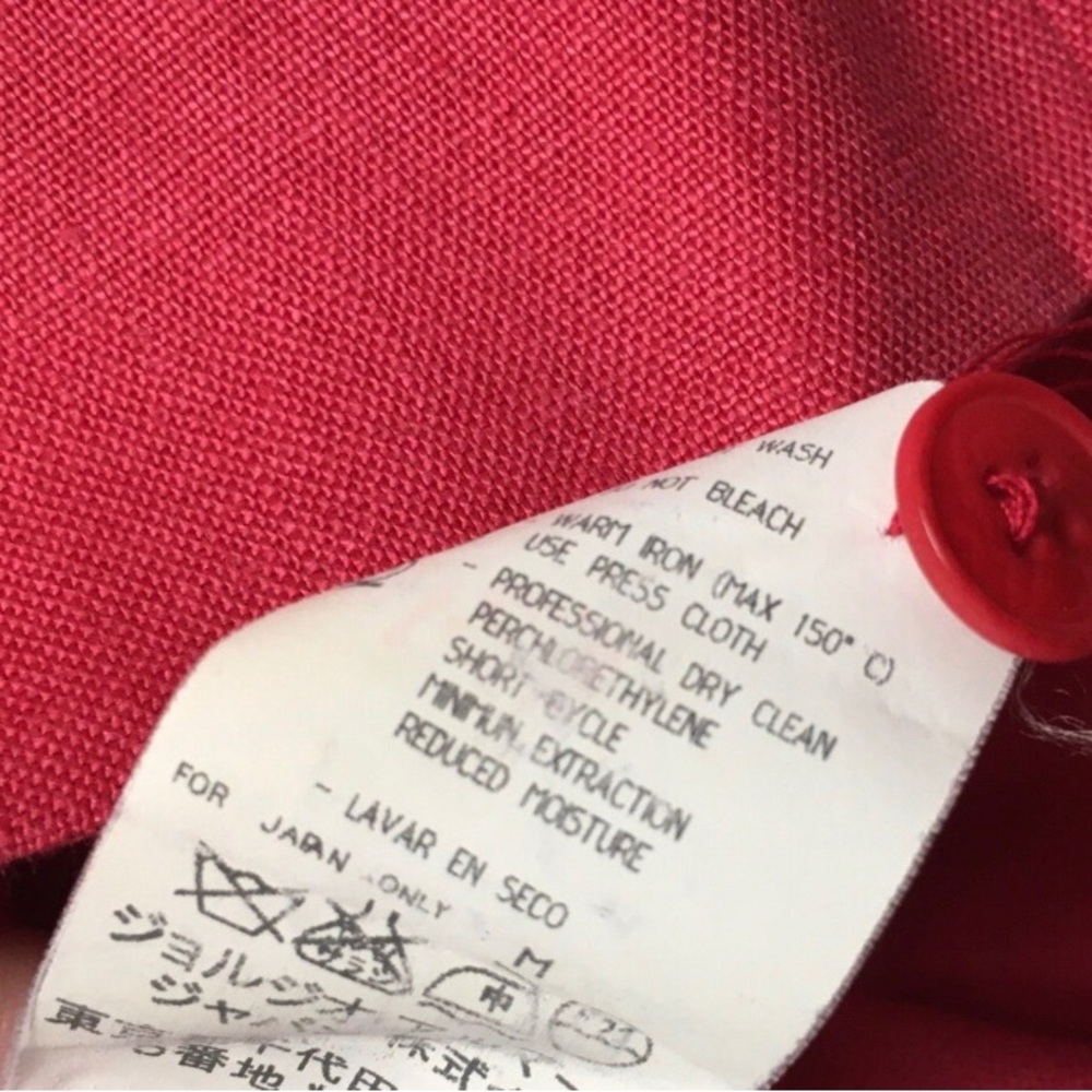 Georgio Armani 100% Linen Tailored Vest 10 Red Quiet Luxury Minimalist Spring - Picture 10 of 14